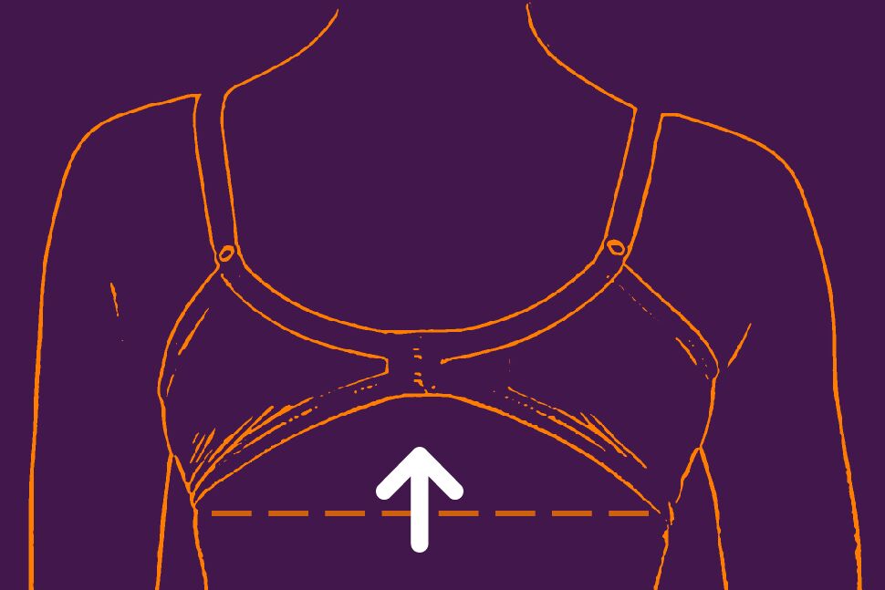 A women bra rides up in the back - illustration