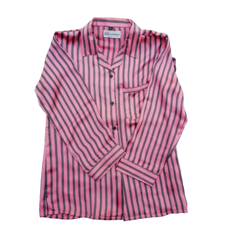 StripedSilk Pajama Set For Women
