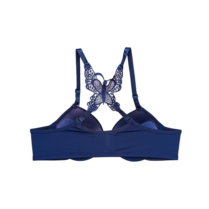 Front Closure Butterfly Back Bra - Blue
